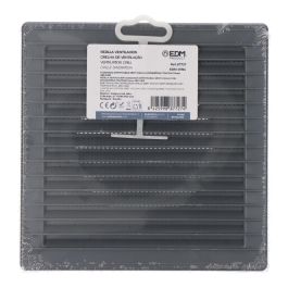 Edm Rejilla ventilación cuadrada empotrable ø 100mm 170x170x11,5mm ABS gris con mosquitera