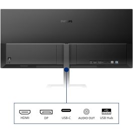 Philips 346E2LAE/00 Monitor 34" WQHD (3440x1440) VA 1ms 100Hz 21:9 HDMI DP USB-C con Altavoces Negro