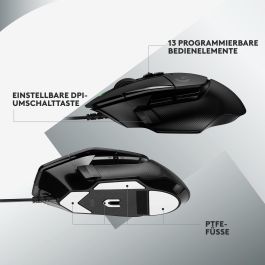 Logitech G502 X Ratón Gaming Cableado con Sensor HERO, 13 Botones Programables, RGB, 25600 DPI