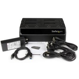 StarTech.com Docking Station 4 Bahías USB 3.0 para Discos Duros SATA de 2.5"/3.5" a 5Gbps, compatible con SATA III 6Gbps