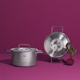 Fissler Pure Profi Cacerola de Acero Inoxidable 20 cm con Tapa de Metal, Apto para Inducción, 2.4L - 08612420000/0
