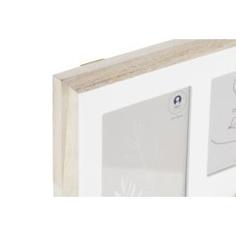 DKD Home Decor Marco Multifoto 5 Fotos Shabby Paulownia y Cristal Natural 39 x 33 x 1.2 cm