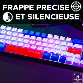 Teclado gaming - THE G-LAB - KEYZ-HYDRO-BWR/FR - 60% membrana 3 colores de teclas Azul-Blanco-Rojo Teclado gaming - THE G-LAB - KEYZ-HYDRO-BWR/FR - 60% membrana 3 colores de teclas Azul-Blanco-Rojo