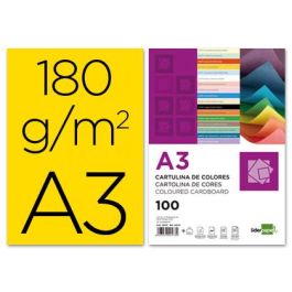 Cartulina Liderpapel A3 180 gr-M2 Amarillo Paquete De 100 Hojas