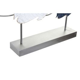 DKD Home Decor Decoración de Pared Peces Estilo Atlántico en Metal, Colores Gris, Blanco y Azul, Dimensiones 63x9x44 cm (Pack 2 Unidades)