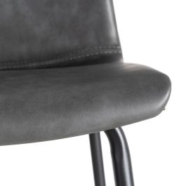 Taburete Negro Metal / Simil Piel 47 X 47 X 103 cm