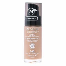 Revlon ColorStay Base de Maquillaje Fluida #370-Toast para Piel Mixta/Grasa, Cobertura Perfecta Mate 24H SPF15, 30 ml
