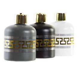 DKD Home Decor Dosificador Neoclasico Blanco Gris Oscuro Cristal Abs 8 x 14 x 8 cm 400ml (12 Unidades)