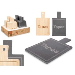 Tabla Cuadrada Bambú y Pizarra Kinvara 11x19 cm - Negro y Madera (48 Unidades) Precio: 76.4999994. SKU: B12A3D5L4D