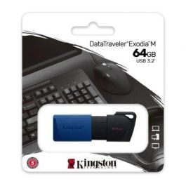 Kingston DataTraveler Exodia M Memoria USB 64GB USB 3.2 Gen 1 Rendimiento Rápido, Tapa Protectora, Negro/Azul Kingston DataTraveler Exodia M Memoria USB 64GB USB 3.2 Gen 1 Rendimiento Rápido, Tapa Protectora, Negro/Azul