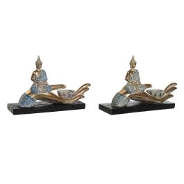 DKD Home Decor Figura Buda Mano Oriental Azul Turquesa Resina 8 x 16 x 25.7 cm (2 Unidades) Precio: 36.88999963. SKU: S3043348