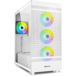 SHARKOON REBEL C50 RGB ATX Full Tower Caja de PC Blanca con Panel de Cristal Templado y 4 Ventiladores RGB