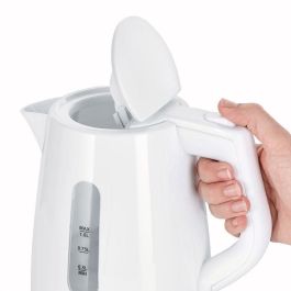 Severin WK 3411 Hervidor de agua eléctrico 1L 2200W Blanco con indicador de nivel, protección sobrecalentamiento y sin cables
