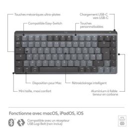 Logitech - Teclado inalámbrico para Mac - MX MECÁNICA MINI - AID GRIS