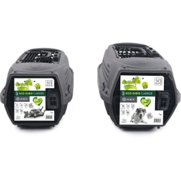 M Pets Jaula de Transporte para Gatos ECO GIRO Jaula de Plástico Talla S Gris