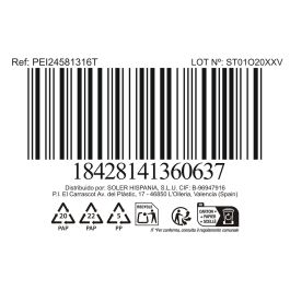 Inde Tarro de Cocina Cuadrangular Peixe con Tapa de Bambú, Dimensiones 13.2 cm (Ancho) x 13.3 cm (Largo) x 15.6 cm (Alto) (24 Unidades)