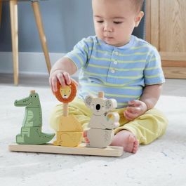 Fisher-Price Animales de Madera para Apilar y Clasificar, Juguete Educativo para Bebés y Niños Pequeños, 10 Piezas HXV04