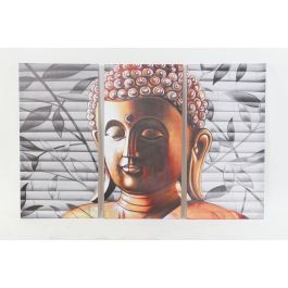 DKD Home Decor Cuadro Decorativo Oriental de Buda en Lienzo y Madera de Pino, Colores Gris y Cobrizo, Medidas 120x80 cm, Set de 3 Piezas Precio: 30.5646. SKU: B1KFMN3PKX
