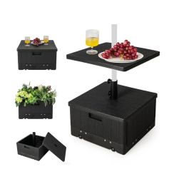 DKD Home Decor Base Parasol Terraza y Jardín 53x30x53 cm Negro con Mesa