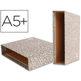 Liderpapel Classic Red Caja Archivador Cuarto Gris Carton Entrecolado 75mm Mecanismo Palanca 80mm Lomo