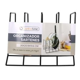 Organizador de sartenes Confortime 26x20.9x19.6 cm negro (12 Unidades) Organizador de sartenes Confortime 26x20.9x19.6 cm negro (12 Unidades)
