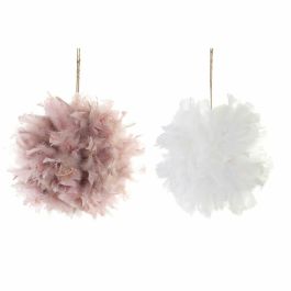 Bola Decoracion Navidad Fantasia DKD Home Decor Rosa Palo Blanco 40 x 40 cm (2 Unidades) Precio: 26.01258. SKU: B17GLJ8FML