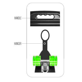 Stamp Skateboard SKIDS CONTROL con Ruedas Iluminadas y Asa, 24x7 pulgadas (61x18 cm), Cubierta de PP y Ejes de Aluminio