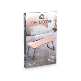 Giftdecor Mesa Plegable de Madera MDF 60x40x26 cm Marrón/Negro - Soporta hasta 10 kg (8 Unidades)