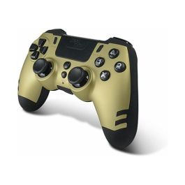 Nacon Steelplay Slim Pack - Mando Inalámbrico RF para PC y PlayStation 4, con Vibración, Superficie Táctil y Botones Programables - Color Oro