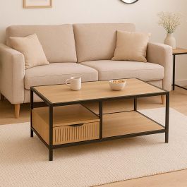 Versa Mesa Auxiliar de Café Nashville, Madera MDF y Metal, 50x35x100 cm Versa Mesa Auxiliar de Café Nashville, Madera MDF y Metal, 50x35x100 cm