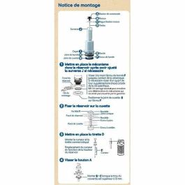 Edouard Rousseau AAABG16380 - Mecanismo de Descarga Abatible Certificado NF - Caudal Potente 3,5 L/s - Ajustable 255-455 mm