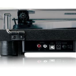 Lenco LS-50LED LS-50LEDBK Tocadiscos de Tracción por Correa Manual Negro con Altavoces y Preamplificador, 33/45/78 RPM
