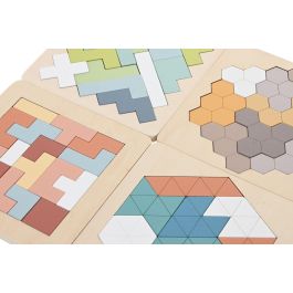 DKD Home Decor Juguete Kids Puzzle de Madera Multicolor - Set de 24 Unidades, Surtido Aleatorio, 13x13x1 cm