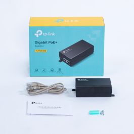 TP-LINK PoE+ Injector Adapter. 1× Gigabit PoE Port, 1× Gigabit Non-PoE Port.
