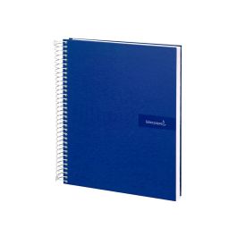 Cuaderno Espiral Liderpapel A4 Crafty Tapa Forrada 80H 90 gr Cuadro 4 mm Con Margen Color Azul Marino