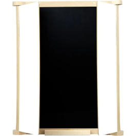 Jeujura Tríptico Cuadro Mural en Madera Natural JEU3225280879109 con Persianas Centrales de Pizarra y Tiza/Fieltro, Accesorios Incluidos, 82x56 cm