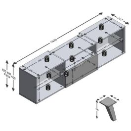 Mueble bajo para TV/Hifi - Decoración en negro - L153,5 x H52 x D31,5 cm - Hecho en Alemania Mueble bajo para TV/Hifi - Decoración en negro - L153,5 x H52 x D31,5 cm - Hecho en Alemania