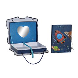 DKD Home Decor Diario Cosmos Azul 5 x 18.3 x 23 cm Papel Carton