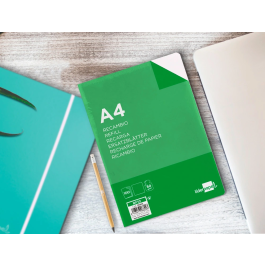 Liderpapel Recambio A4 100 Hojas 60gr Liso Sin Margen 4 Taladros