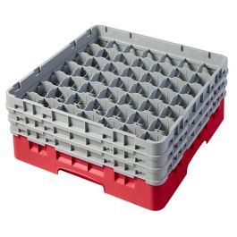 CAMBRO - 49S638-163 - Cesta de lavado 49 comp. 3 alturas - 6 cm Ø máx. - alt. máx. 17,6 cm - 50 x 50 x 22,5 cm - Rojo Precio: 90.49999948. SKU: B1DS6Q9Q7R