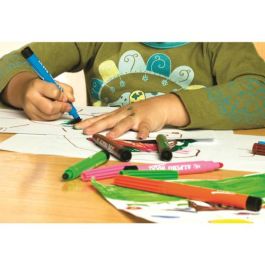 Alpino AR000007N Estuche 24 Rotuladores Punta Gruesa Colores Surtidos, Lavables y Duraderos para Uso Escolar