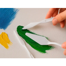 Liderpapel Espatulas para Pintura de Plástico Juego de 5 Unidades Tamaños Surtidos