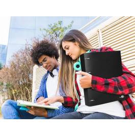 Liderpapel Carpeta 4 Anillas 40 mm Mixtas Polipropileno DIN A4 Negro Opaco