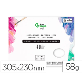 Liderpapel Paletas de Papel Desechables para Pintura 40 Hojas Gramaje 58gsm con Agujero para Pulgar Precio: 5.203. SKU: B12C4NHWF3