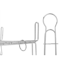 La Dehesa Parrilla Doble Zincada Metal Acero Zincado Plateado 32x16.5x57.5 Cm Con 4 Patas y Asa