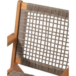 Sillón de jardín bajo en madera de acacia FSC y resina de mimbre - BORA - An. 60 x Pr. 76 x Al. 73 cm Sillón de jardín bajo en madera de acacia FSC y resina de mimbre - BORA - An. 60 x Pr. 76 x Al. 73 cm