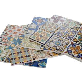 DKD Home Decor Salvamantel de Mesa Árabe con Azulejos de Dolomita y Corcho Multicolor Dorado 20x20 cm (4 Unidades) DKD Home Decor Salvamantel de Mesa Árabe con Azulejos de Dolomita y Corcho Multicolor Dorado 20x20 cm (4 Unidades)