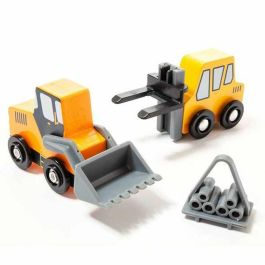 Molto Camiones de Construcción de Madera, Set de 7 Piezas, Juguete Infantil, Edad Mínima 1 Año
