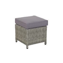 DKD Home Decor Sofá de Jardín y Terraza Gris 204x267x90 cm Set 4 Piezas Desmontable con Cojines Ratán Sintético