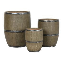 DKD Home Decor Macetero Marron 47x61x47 cm Set 3 Piezas